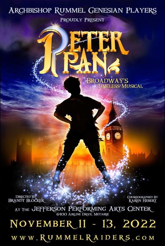 Peter Pan November 11 - 13, 2022, Jefferson Parish of Performing Arts